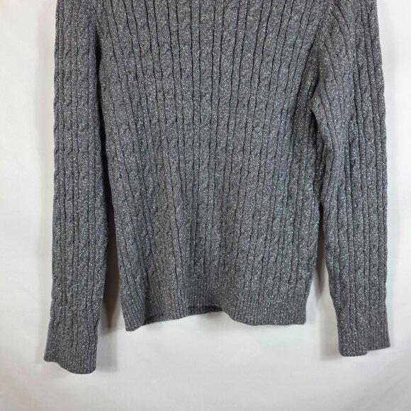 Charter Club Cable Knit Sweater Women's Size XL Gray & Silver Cotton Blend - Picture 7 of 11
